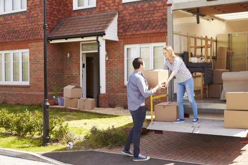 Student removals team loading boxes in Bromley