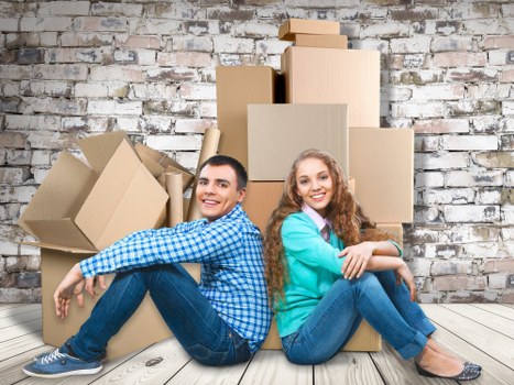 Packed boxes and furniture ready for a home move in Bromley