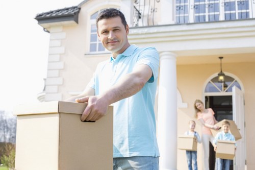 Packed household items prepared for a professional relocation