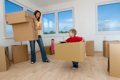 Moving equipment and furniture being loaded for a Bromley relocation