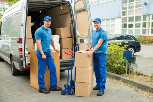 Furniture and boxes being loaded for a same day house move