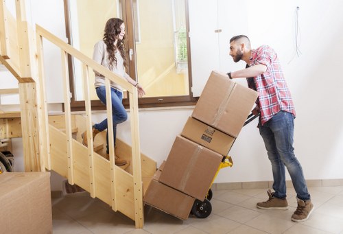 Packing and preparing office items for a Bromley relocation