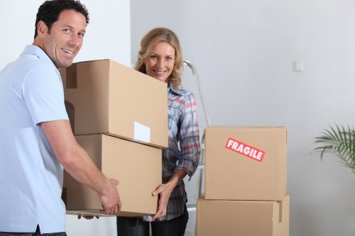 Prepared household move with boxes ready for a Bromley van service