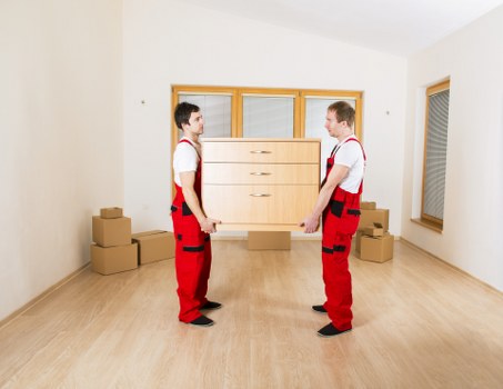 Packed boxes and furniture prepared for local removals in Bromley